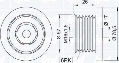 IPD 15-3313 - Piedziņas skriemelis, Ģenerators autospares.lv