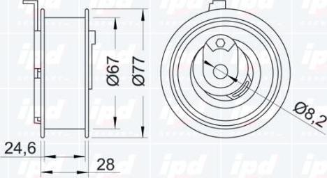 IPD 15-3212 - Spriegotājrullītis, Gāzu sadales mehānisma piedziņas siksna www.autospares.lv