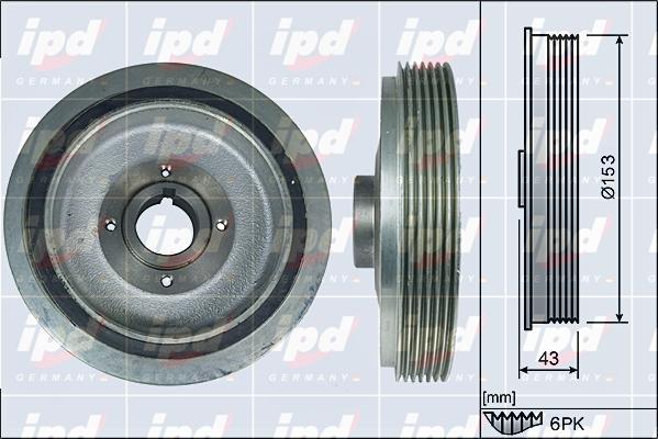 IPD 15-7014 - Piedziņas skriemelis, Kloķvārpsta www.autospares.lv