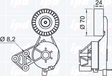 IPD 10-0857 - Натяжитель, поликлиновый ремень www.autospares.lv