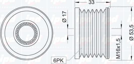 IPD 12-0995 - Piedziņas skriemelis, Ģenerators www.autospares.lv