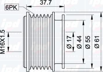 IPD 12-0005 - Шкив генератора, муфта www.autospares.lv