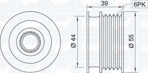 IPD 12-0001 - Pulley, alternator, freewheel clutch www.autospares.lv