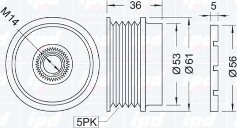 IPD 12-0008 - Piedziņas skriemelis, Ģenerators www.autospares.lv