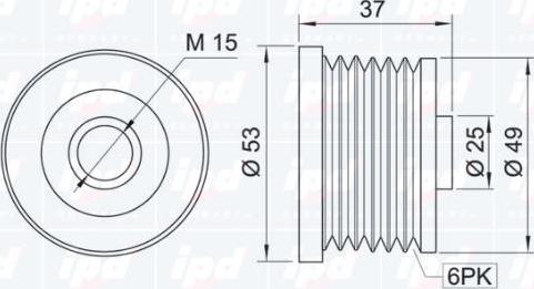 IPD 12-0884 - Piedziņas skriemelis, Ģenerators www.autospares.lv