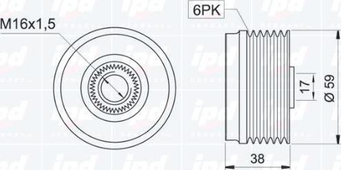 IPD 12-0886 - Piedziņas skriemelis, Ģenerators www.autospares.lv