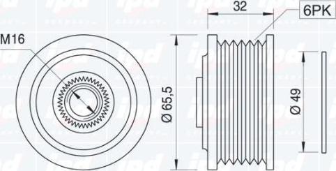 IPD 12-0737 - Piedziņas skriemelis, Ģenerators www.autospares.lv