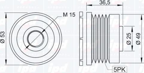 IPD 12-0728 - Piedziņas skriemelis, Ģenerators www.autospares.lv