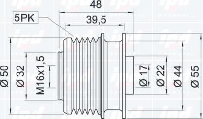 IPD 12-1045 - Шкив генератора, муфта www.autospares.lv