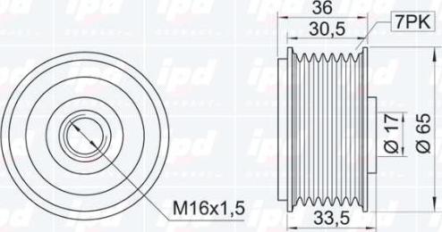 IPD 12-1051 - Piedziņas skriemelis, Ģenerators www.autospares.lv