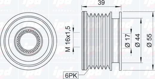 IPD 12-1066 - Piedziņas skriemelis, Ģenerators www.autospares.lv