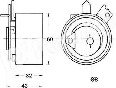 IPS Parts ITB-6123 - Spriegotājrullītis, Gāzu sadales mehānisma piedziņas siksna www.autospares.lv