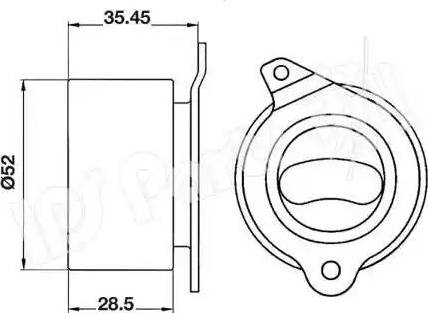 IPS Parts ITB-6308 - Spriegotājrullītis, Gāzu sadales mehānisma piedziņas siksna autospares.lv