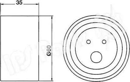 IPS Parts ITB-6H14 - Spriegotājrullītis, Gāzu sadales mehānisma piedziņas siksna www.autospares.lv