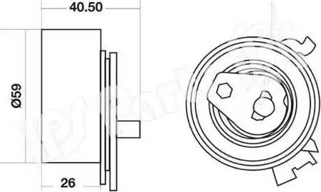 IPS Parts ITB-6W10 - Siksnas spriegotājs, Zobsiksna www.autospares.lv