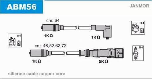 Janmor ABM56 - Augstsprieguma vadu komplekts www.autospares.lv