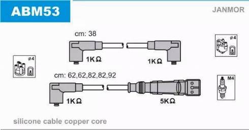 Janmor ABM53 - Augstsprieguma vadu komplekts www.autospares.lv