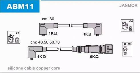 Janmor ABM11 - Augstsprieguma vadu komplekts www.autospares.lv