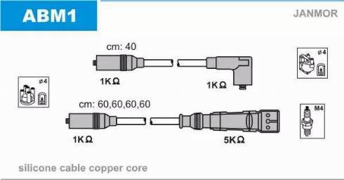 Janmor ABM1 - Augstsprieguma vadu komplekts www.autospares.lv