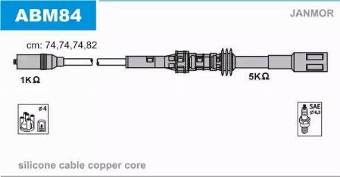 Janmor ABM84 - Augstsprieguma vadu komplekts www.autospares.lv