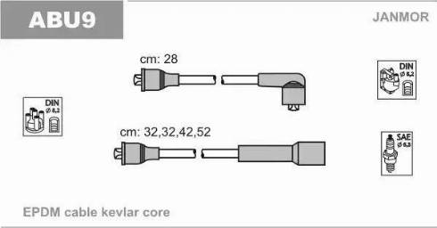 Janmor ABU9 - Augstsprieguma vadu komplekts www.autospares.lv