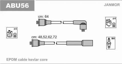 Janmor ABU56 - Augstsprieguma vadu komplekts www.autospares.lv