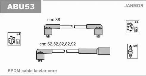 Janmor ABU53 - Augstsprieguma vadu komplekts www.autospares.lv