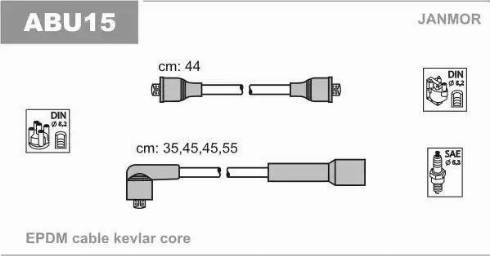 Janmor ABU15 - Augstsprieguma vadu komplekts www.autospares.lv