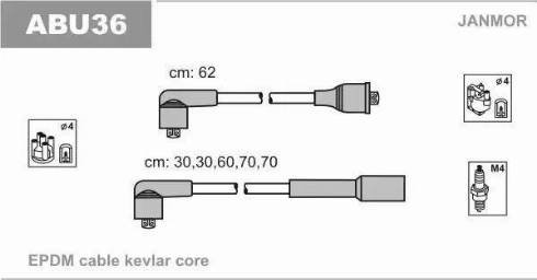 Janmor ABU36 - Augstsprieguma vadu komplekts www.autospares.lv