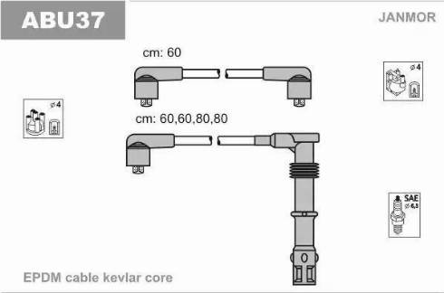 Janmor ABU37 - Augstsprieguma vadu komplekts www.autospares.lv