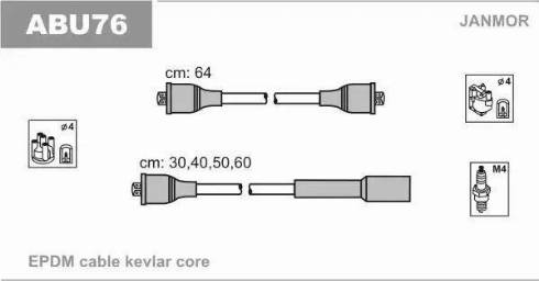 Janmor ABU76 - Augstsprieguma vadu komplekts www.autospares.lv