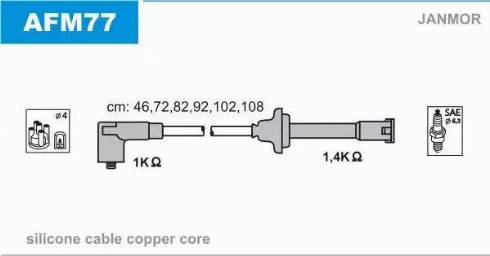 Janmor AFM77 - Augstsprieguma vadu komplekts www.autospares.lv