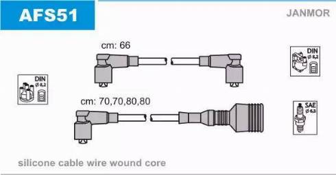 Janmor AFS51 - Augstsprieguma vadu komplekts www.autospares.lv