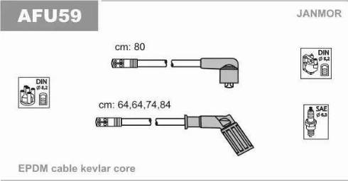 Janmor AFU59 - Augstsprieguma vadu komplekts www.autospares.lv