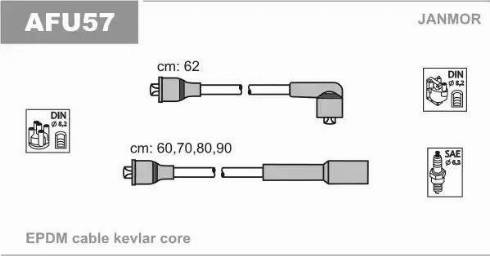 Janmor AFU57 - Augstsprieguma vadu komplekts www.autospares.lv