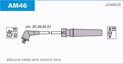 Janmor AM46 - Augstsprieguma vadu komplekts www.autospares.lv