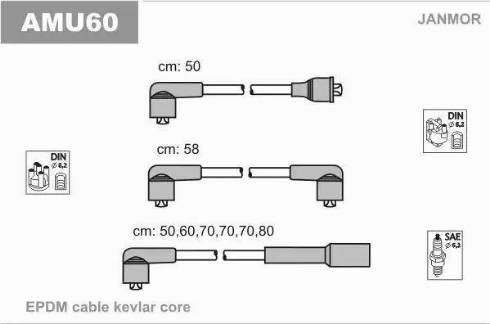 Janmor AMU60 - Augstsprieguma vadu komplekts www.autospares.lv