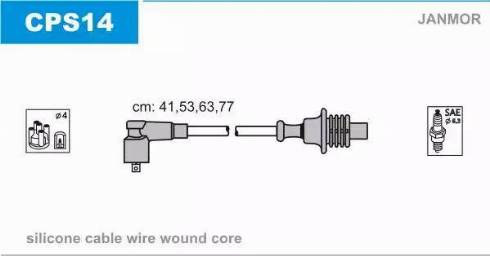 Janmor CPS14 - Augstsprieguma vadu komplekts www.autospares.lv