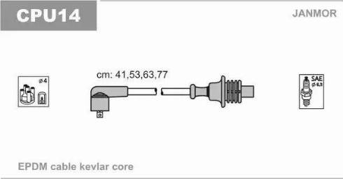 Janmor CPU14 - Augstsprieguma vadu komplekts www.autospares.lv