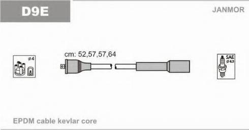 Janmor D9E - Augstsprieguma vadu komplekts www.autospares.lv