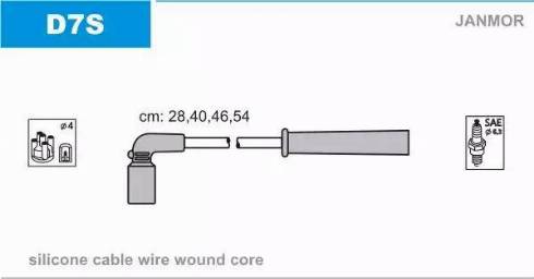 Janmor D7S - Augstsprieguma vadu komplekts www.autospares.lv