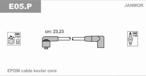 Janmor E05.P - Augstsprieguma vadu komplekts www.autospares.lv