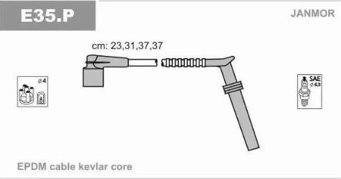 Janmor E35.P - Augstsprieguma vadu komplekts www.autospares.lv