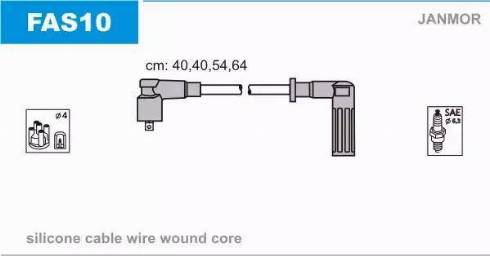 Janmor FAS10 - Augstsprieguma vadu komplekts www.autospares.lv