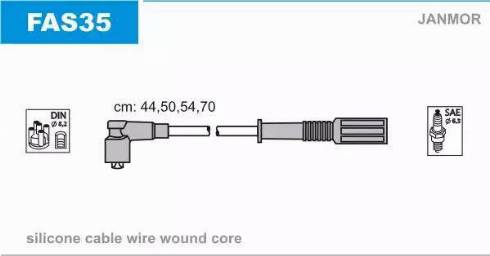 Janmor FAS35 - Augstsprieguma vadu komplekts www.autospares.lv