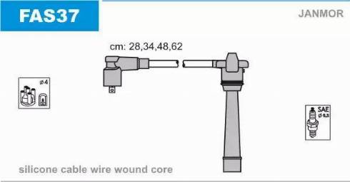 Janmor FAS37 - Augstsprieguma vadu komplekts www.autospares.lv