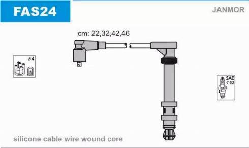 Janmor FAS24 - Augstsprieguma vadu komplekts www.autospares.lv