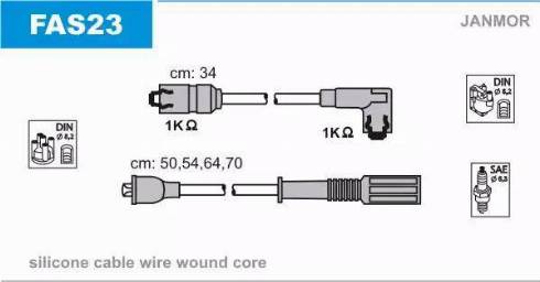 Janmor FAS23 - Augstsprieguma vadu komplekts www.autospares.lv