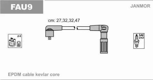 Janmor FAU9 - Augstsprieguma vadu komplekts www.autospares.lv