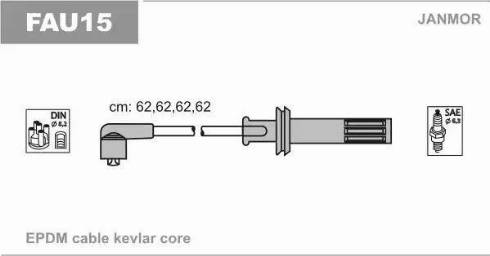 Janmor FAU15 - Augstsprieguma vadu komplekts www.autospares.lv